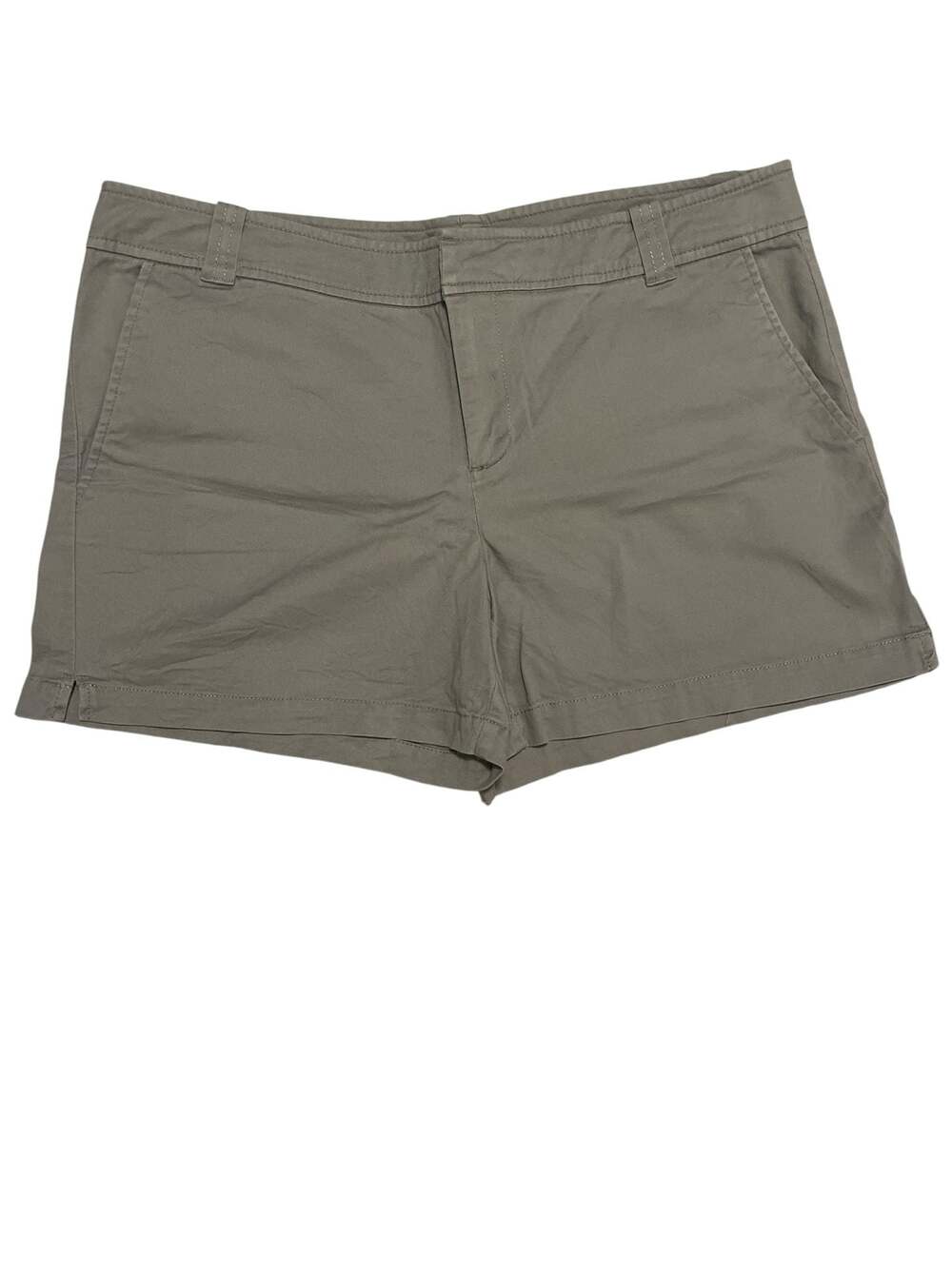 New York & Company Grey Cotton Blend Chino Shorts (FB1)